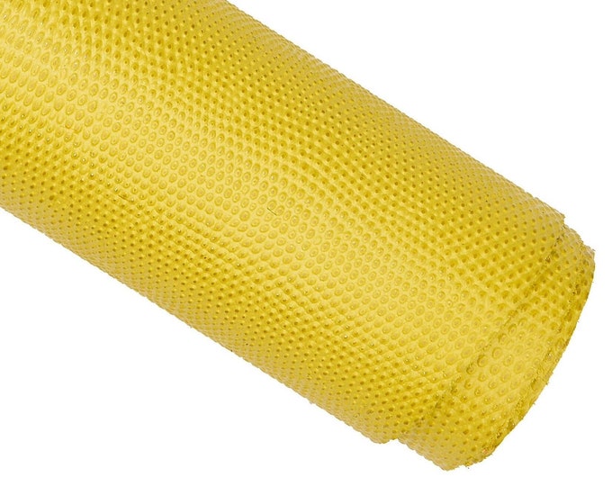 YELLOW LIZARD printed leather hide, glossy reptile embossed cowhide, classic slightly stiff calfskin B16602-ST La Garzarara