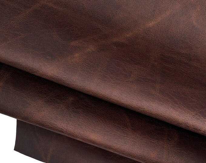 Brown kangaroo leather skin, wrinkled pull up hide, medium softness vintage kangaroo B16533-VT La Garzarara