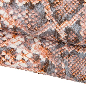 Orangegrått svartvitt PYTONMÖNSTERLÄDER, mycket mjukt, matt REPTILE ormmönstrat get B17484-ST La Garzarara