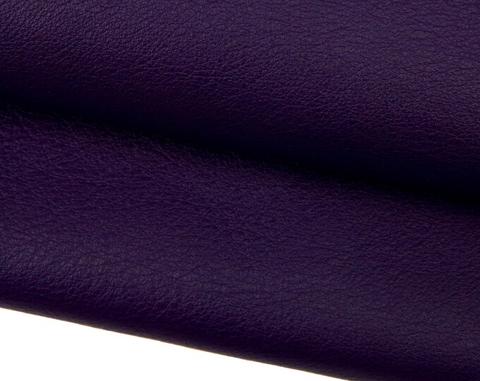 Dark purple leather hide, SOFT MILLED calfskin with light grain, semi glossy sporty cowhide B17904-TU La Garzarara