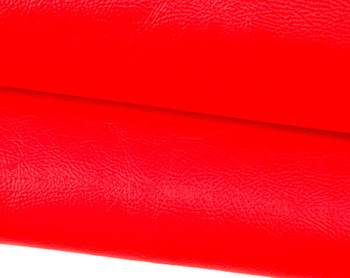 FLUO - neon orange leather hide, soft NAPLACK cowhide, wrinkled calfskin dor diy projects B17766-TU La Garzarara