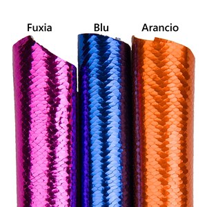 Glansigt PYTONMÖNSKT laminerat läder, getskinn med ormeffekt i ljusa färger för väskor och DIY B18024-MT La Garzarara