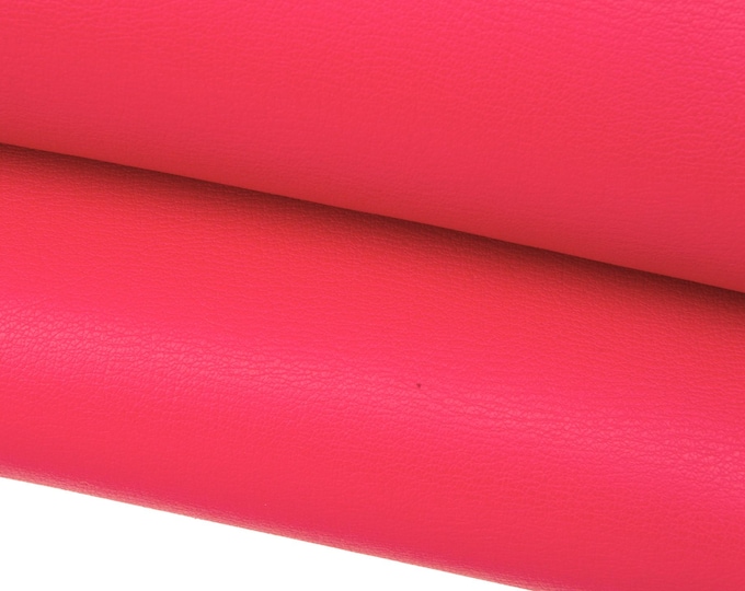 Magenta red cowhide, semi glossy leather hide with light PEBBLE GRAIN print, slightly stiff calfskin, 1.6 -1.8 mm B17487-TU La Garzarara