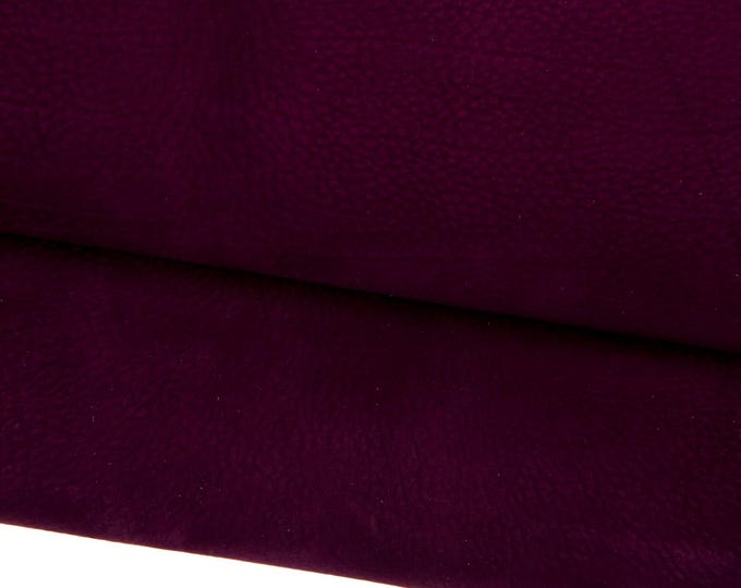 Eggplant purple NUBUCK leather hide, top quality SUEDE baby calfskin, slightly grainy cowhide, ideal for crafters B17849-TU La Garzarara