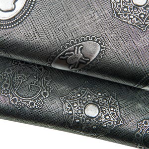 Steelmetal leather hide, dark grey SPARKLE cowhide, stiff METALLIC calfskin 1.0 - 1.2 mm B17692-MT(st) La Garzarara