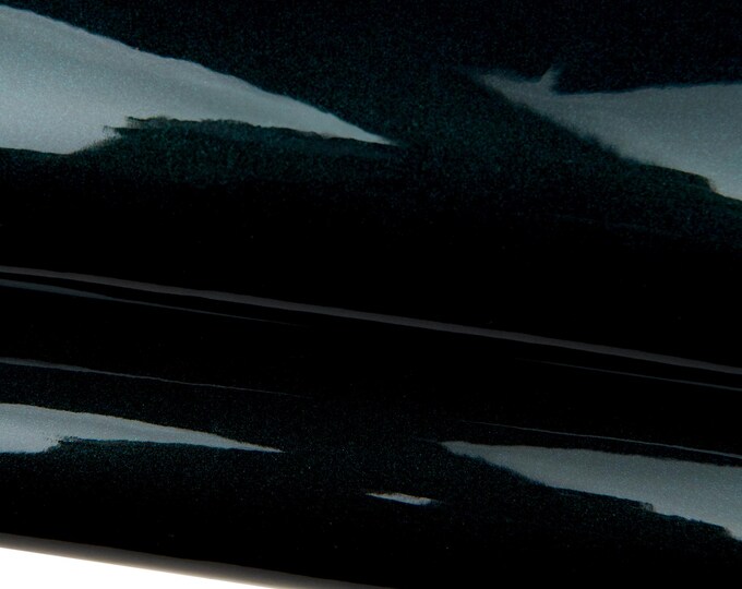 Dark green PATENT cowhide, glossy PEARLIZED calfskin, top quality elegant cowhide B17912-TU La Garzarara