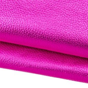 Pelle fuxia con GRANA DOLLARO, vitello morbido laminato, pellame metallizzato 1.2 -1.4 mm B17767-MT La Garzarara