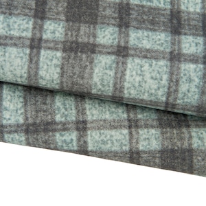 Pelle stampa SCACCHI, capra scamosciata motivo TARTAN verde grigio, pellame morbido per hobbisti B17728-ST La Garzarara