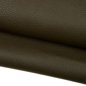 Mud green PEBBLE GRAIN printed cowhide, soft embossed leather hide, italian calfskin for crafting B17800-TU La Garzarara