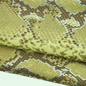 Grünes Reptilienleder, weiches laminiertes Pythonleder, Kalbsleder mit Schlangenmuster, 0,8–0,9 mm, für DIY B18913-MT(st) La Garzarara
