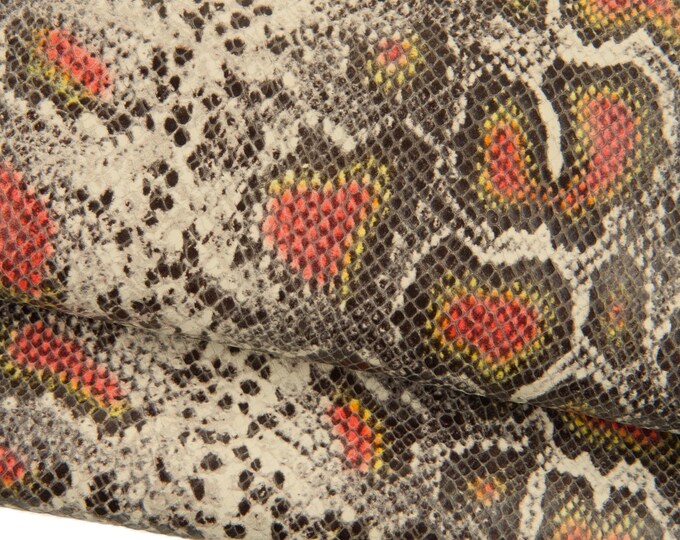 Italian Fashion Python Leather skin, Graphic Multicolor Snake Print | Genuine Designer colorful snakeskin Leather HideB18906-ST La Garzarara