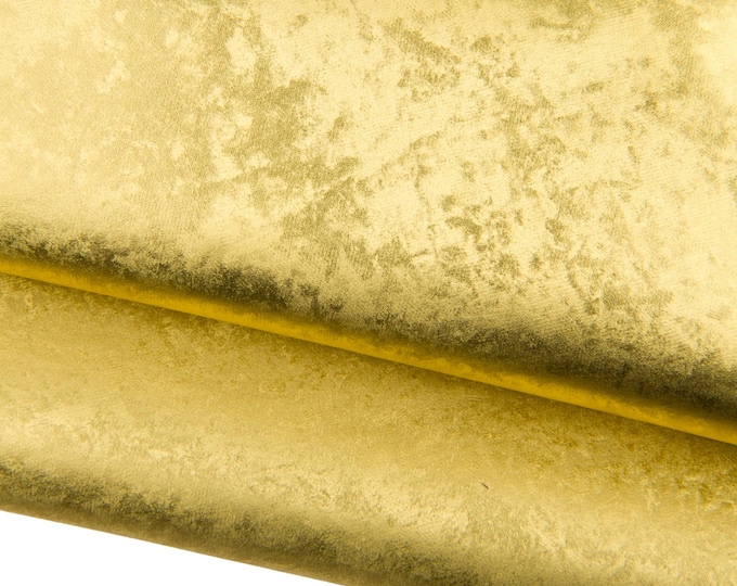 Antique Gold Metallic Leather Hide, Distressed Vintage Laminated Leather for Bags Shoes Leathercraft, B18933-MT La Garzarara