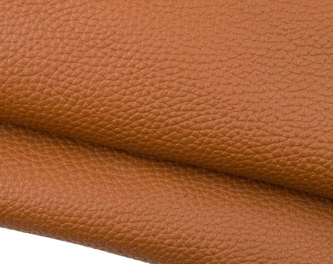 Tan brown SPORTY leather hide, cognac pebble GRAIN printed cowhide, natural soft semi glossy calfskin B18896-TU La Garzarara