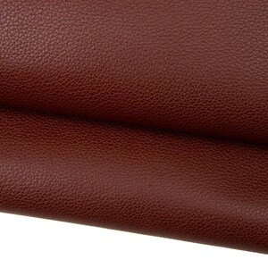 Reddish brown tiny PEBBLE GRAIN printed cowhide, full grain premium leather hide, soft semi glossy calfskin B17890-TU La Garzarara