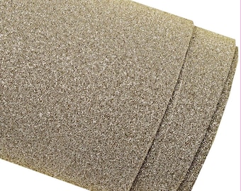 Dark silver metallic glitter calf leather skin, fine glitter effect leather surface, sparkled leather hide projects B14882-MT La Garzarara