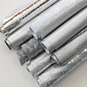 Skrawki skóry srebrnej, mieszane skrawki skóry srebrnej w różnych wzorach i jednolitych kolorach, do rękodzieła 0,500 kg B1360-RC La Garzarara