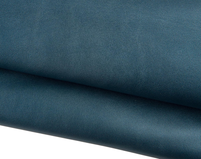 Pearl Lambskin Leather skin. Petrol Blue Pearl Nappa, Soft Metallic Lamb Leather hide for Bags & Leathercraft B19099-MT La Garzarara