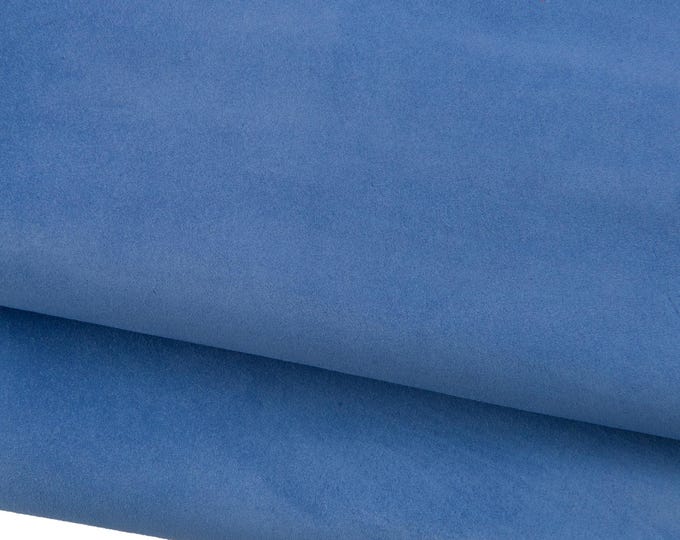 7 pieces bundle - top quality SUEDE baby calf, soft air force blue suede calfskin leather, ideal for crafters B19026-TU La Garzarara