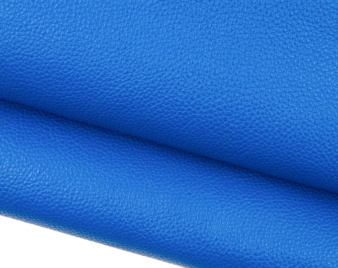 Light blue tiny PEBBLE GRAIN printed leather hide, skyblue soft calfskin, semi glossy cowhide 1.4 - 1.6 mm B18893-TU La Garzarara