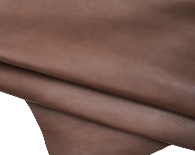 Premium cow leather hide, grey brown classic natural calfskin, mud cowhide quite glossy 1.3 - 1.5 mm B16501-TU La Garzarara