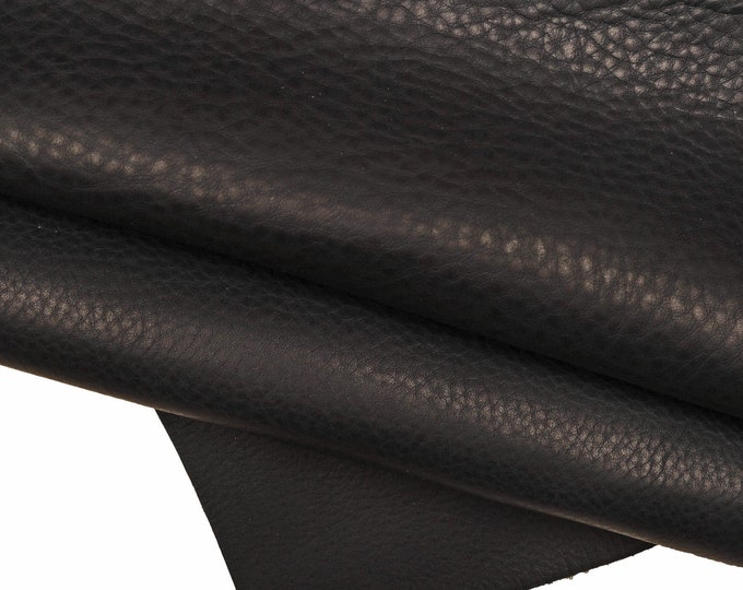 Veg tanned pebble grain leather hide, vacheta cowhide, deep ocean natural cow, semi glossy calfskin, medium softness B16384-VT La Garzarara