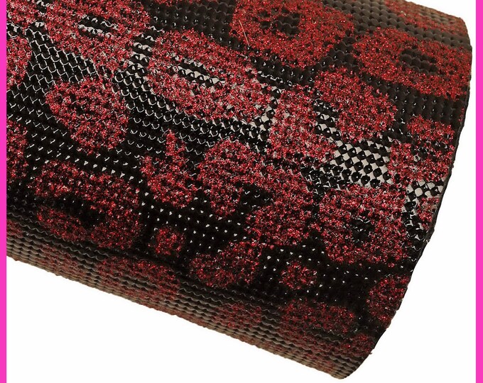 Bold Leopard Printed Leather – Red & Black Calfskin with Glossy Patent Texture B15412-MT(ST) La Garzarara