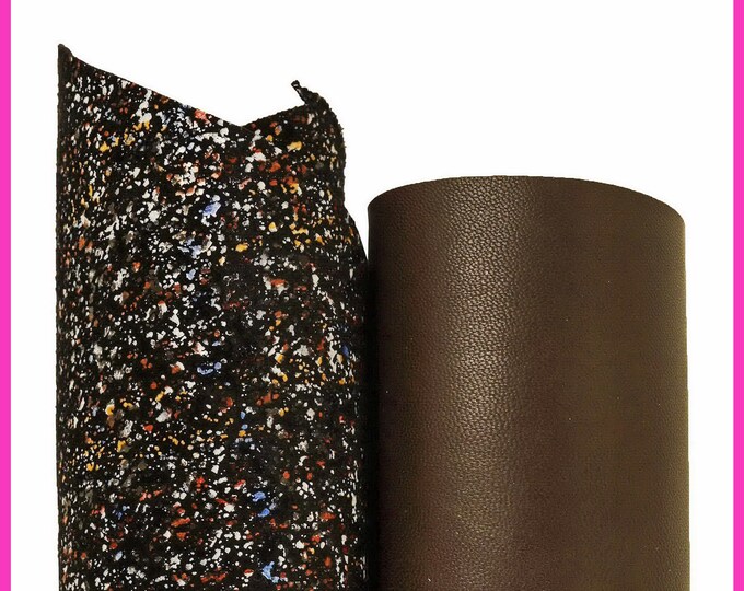 2 ASSORTED matching skins, mix of multicolor printed suede goatskin and dark brown nappa sheepskin B15950-ST La Garzarara
