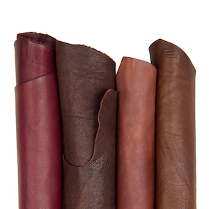 4 Pelli abbinate sportive VINTAGE, pellami capre bordeaux marrone qualità premium, ottimo prezzo B17748-VT La Garzarara