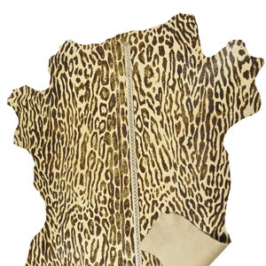 Pellame CAVALLINO STAMPA leopardo bianco, marrone, verde e lamina argento, pelle effetto pony metallizzato B14639-CV La Garzarara