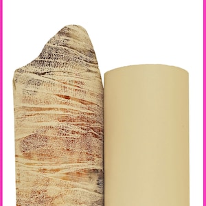 Set of 2 BEIGE brown leather hides, mix of smooth and printed skins as per picture B15937-ST La Garzarara