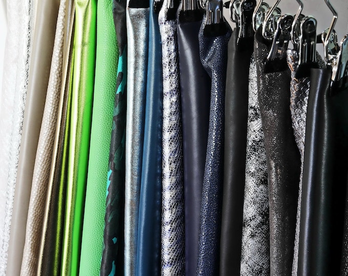Leather STOCK deal, 40 full hides - RANDOM selection - mix of colors, textured, metallics, distressed, solid colors  B14381-ST