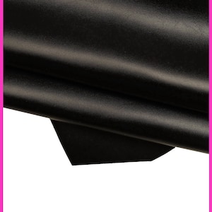 PELLAME NERO lucido, pelle italiana liscia morbida, vitello pieno fiore alta qualità 1.0 -1.1 mm B16765-TB La Garzarara