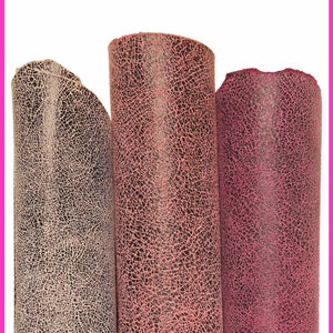 CRACKLE printed GOAT suede – soft pink purple embossed skin hide B16121-ST La Garzarara
