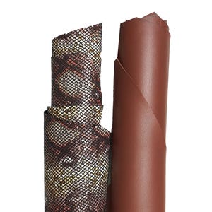 PACK di 2 pelli tono marrone, assortimento di 1 capra stampata pitone e 1 nappa liscia morbida B17168-ST La Garzarara