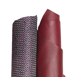 LOTTO di 2 pelli abbinate come da foto, capra laminata stampata bianco nero fucsia e nappa liscia bordeaux B17167-MT(ST) La Garzarara