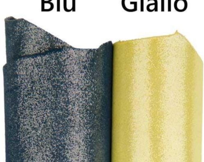 BLUE, YELLOW metallic leather skin, bright soft goatskin for diy creations B18713-MT La Garzarara