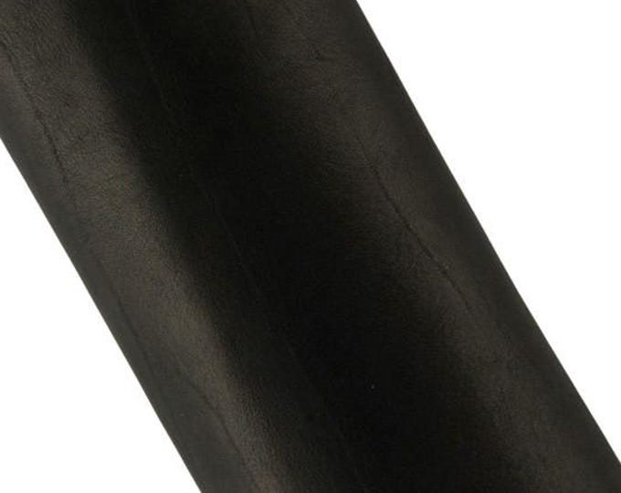 Black Unfinished Goat Leather Hide, Dyed Crust ItalianGoatskin Leather, Premium Leather Skin for Makers B19302-TB La Garzarara