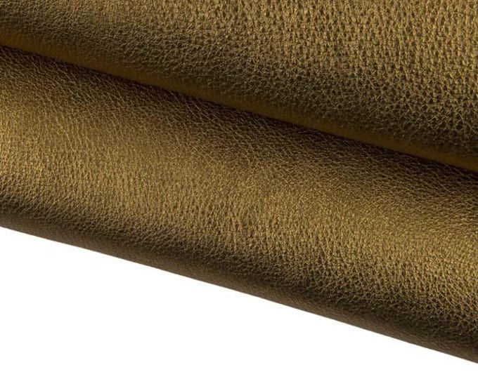 BRONZE METALLLIC leather skin, old gold sparkle sheepskin, soft lambskin for crafting B18654-MT La Garzarara