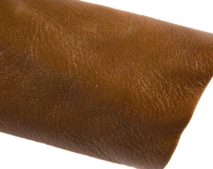 Walnut brown nappa lambskin leather SKIN hide, smooth glossy sheep leather 0.7–0.9 mm for bags and accessories, B16888-TU La Garzarara