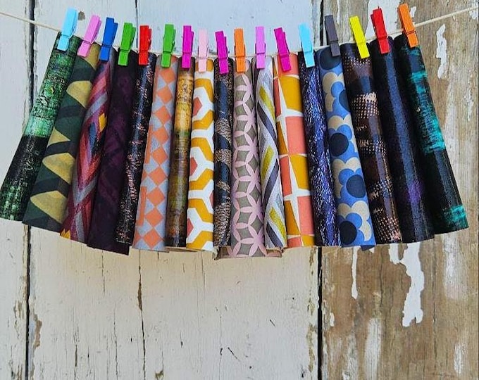 10 Colorful Printed Leather Scraps RANDOM selection, GEOMETRIC and ABSTRACT leather scraps  5x5" / 12x12 cm and 10x8" / 20x25 cm  RT340