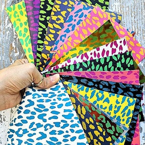 Ritagli stampa LEOPARDO, selezione casuale, 10 scampoli selezionati tra i colori della foto  RT220  La Garzarara