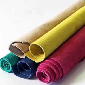 Suede Leather Scraps – Big Size Cutouts, Assorted Pastel & Neutral Shades offcut, Italian Crafting Mix velour  pieces  AMZ37 La garzarara