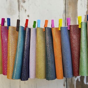 10 Colorful printed leather scraps RANDOM selection, microdot metallic printed leather pieces  6x5" / 15x12 cm RT93/B