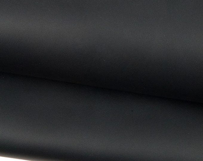 Dark blue SMOOTH leather hide, flat semi stiff cowhide, solid color thick MATT calfskin, 1.2 - 1.4 mm for crafters B18631-TU La Garzarara