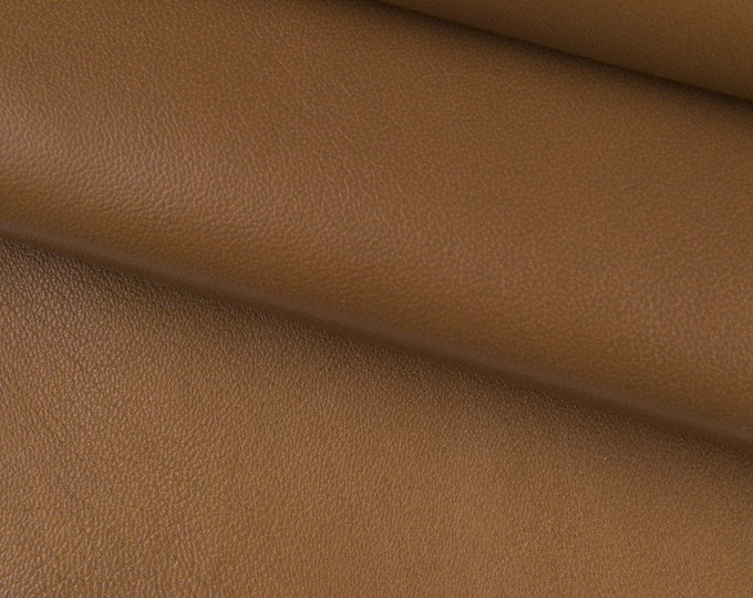 SOFT lambskin sheepskin leather hide – natural cream beige brown, smooth nappa lamb sheep skin 0.8-1.0 mm B16472-TU La Garzarara