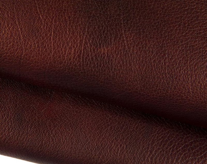Rust goatskin leather hide, brown vintagetextured goatskin, soft metallic goat, leather material for crafter B16848-VT La Garzarara