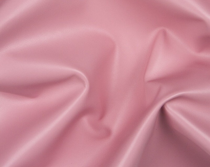 Premium Pink leather hide, glossy full grain soft cowhide, genuine solid color calfskin, 1.2 - 1.4 mm B16468-TU La Garzarara