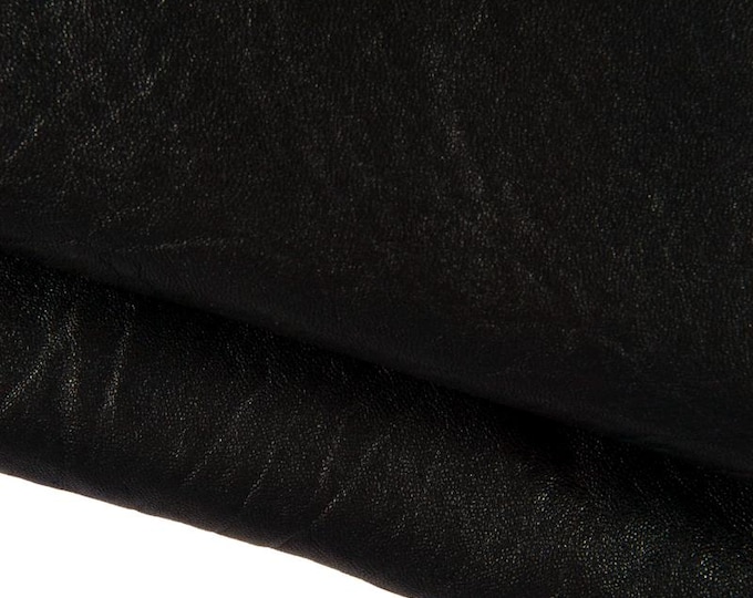 Black Washed Nappa leather skin, Grain textured lambskin, silky semi glossy skin 1.6 - 1.8 mm B16780-TB La Garzarara