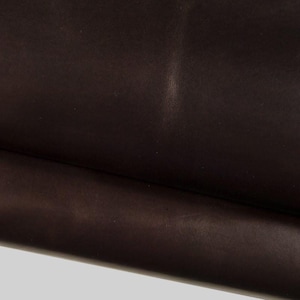 Dark brown VEGETABLE tan leather hide, glossy smooth cowhide, pull up natural fine italian calfskin B17103-TU La Garzarara