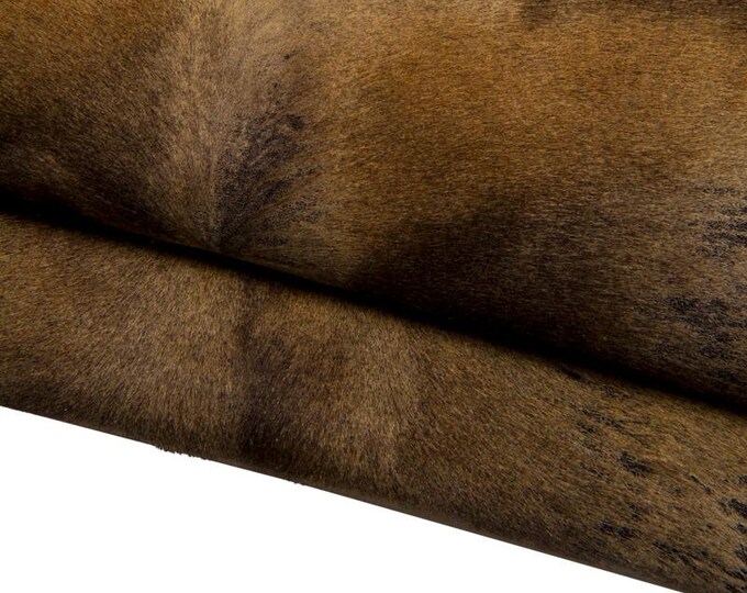 Brown VINTAGE hair on leather hide, shaded distressed AGED pony calfskin ideal for crafters B17048-CV La Garzarara